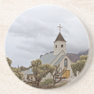 Elvis Kirche am Superstil Berge Sandstein Untersetzer