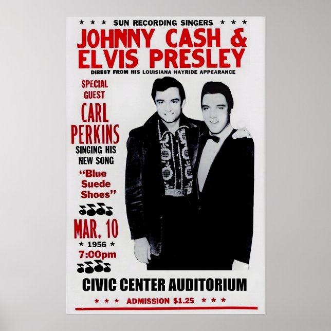 Elvis Presley, Johnny Cash, Carl Perkins 1950s Poster (Vorne)