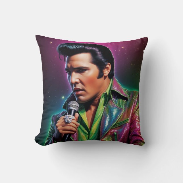 Elvis Presley Pop Art Streukissen im Retro-Stil Kissen (Vorderseite)