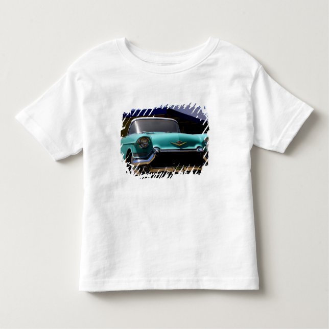 Elvis Presleys grüner Cadillac-Konvertible in Kleinkind T-shirt (Vorderseite)