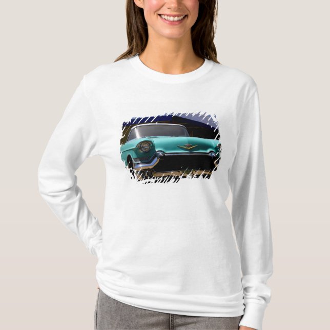 Elvis Presleys grüner Cadillac-Konvertible in T-Shirt (Vorderseite)