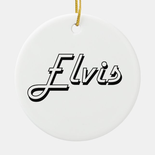 Elvisklassischer Retro Namensentwurf Keramikornament (Vorne)