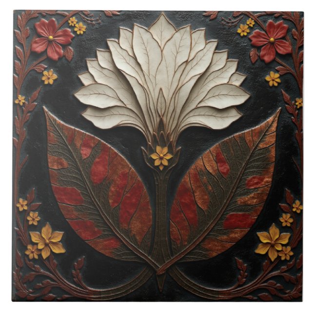 Elvory Bloom um Mitternacht Fliese (Vorderseite)