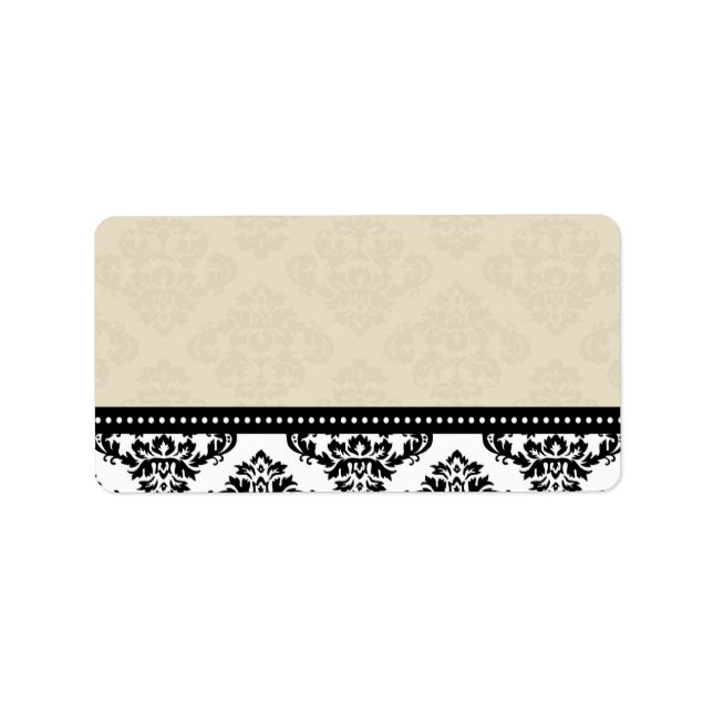 Elvory Damask Wedding Address Labels Adressaufkleber (Vorne)