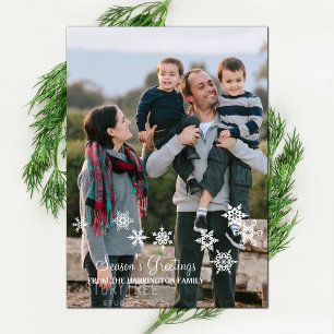 Elvory Elegante Snowflakes Holiday Foto Card Feiertagskarte