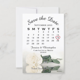 Elvory White Rose Eleganter Hochzeitskalender Save The Date