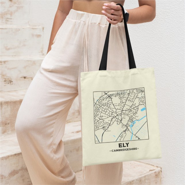 Ely, Cambridgeshire City Map Tote Bag Tragetasche (Von Creator hochgeladen)