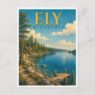 Ely Minnesota Shagawa Lake GeoSaga Postkarte