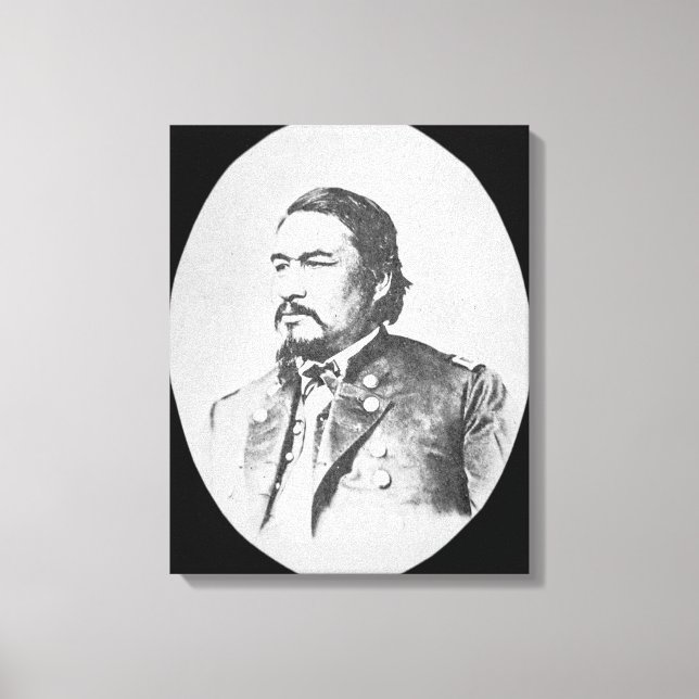 Ely Samuel Parker (1828-95) Seneca Chief und Feder Leinwanddruck (Vorderseite)