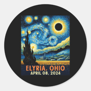 Elyria Ohio Starry Night Runder Aufkleber