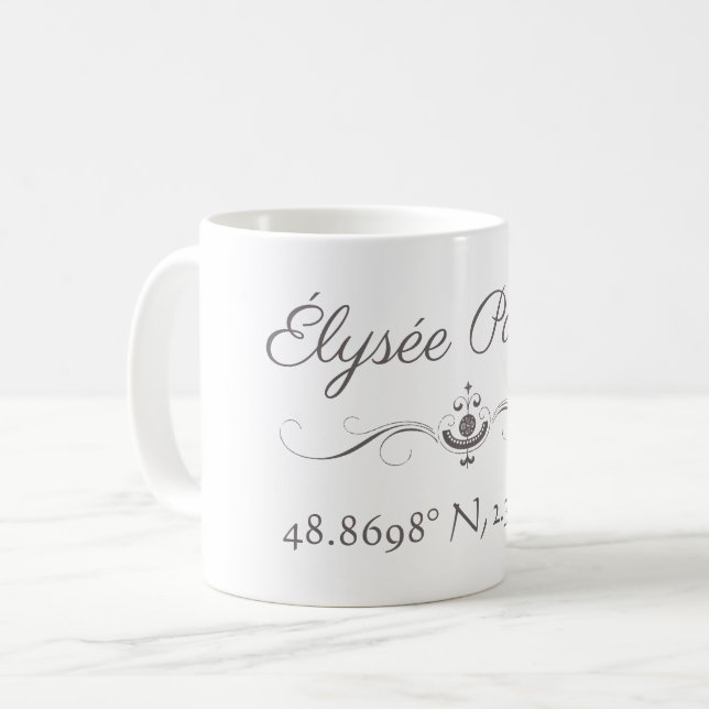 Élysée Palace Latitude Longitude Kaffeetasse (Vorderseite Links)