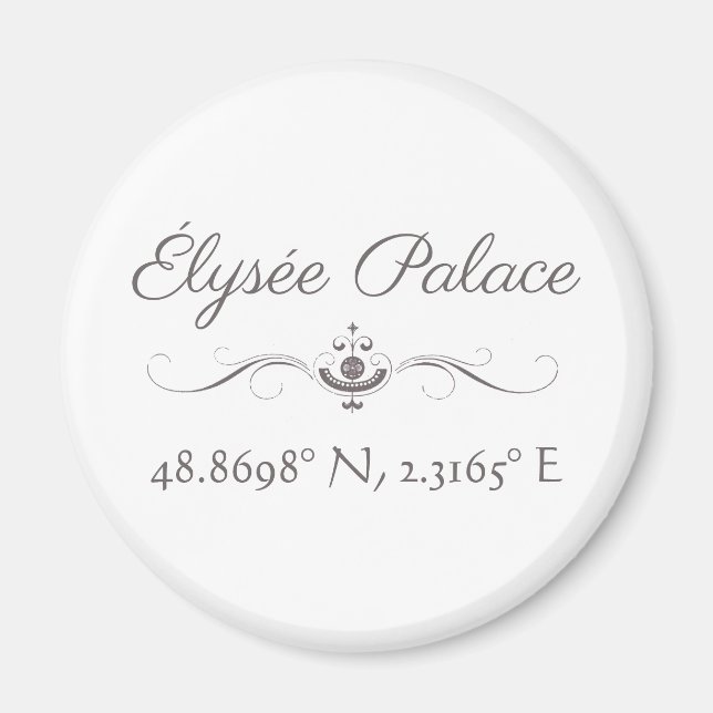 Élysée Palace Latitude Longitude Magnet (Vorne)
