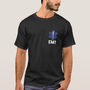 EM EMS paramedic dünne weiße Linie Zwei Seiten EMT T-Shirt