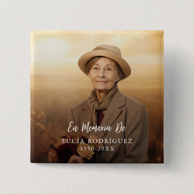 Em Memoria de Spanish Funerty Tribute Button (Vorderseite)