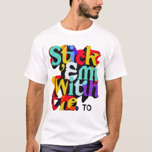 "Em mit dem" mehrfarbigen Stich T-Shirt