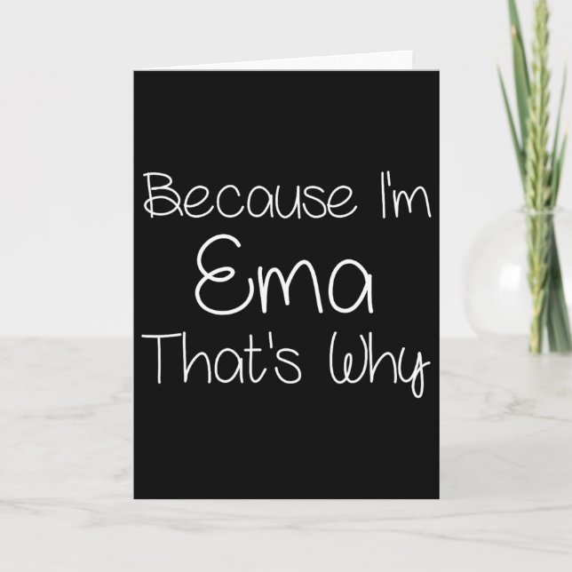 Ema Funny Personalisiert Birthday Women Name Id Karte (Vorderseite)