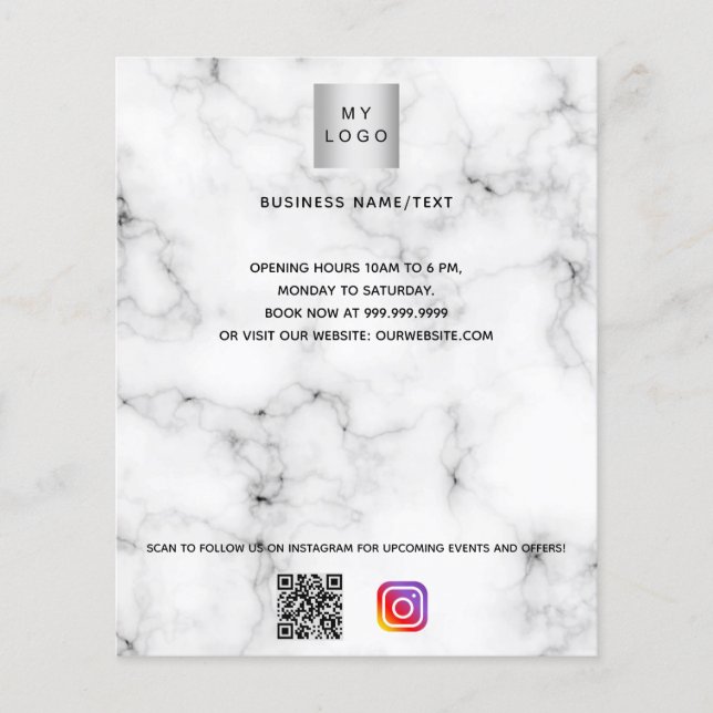 Emailadressen-Firmenlogo qr-Code-Instagramm, benut Flyer (Vorne)
