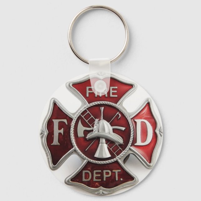 'Emaille' Feuerabweiszeichen Schlüsselanhänger (Vorderseite)