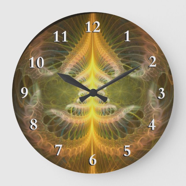 Emaillierte Messingfächer Große Wanduhr (Vorderseite)