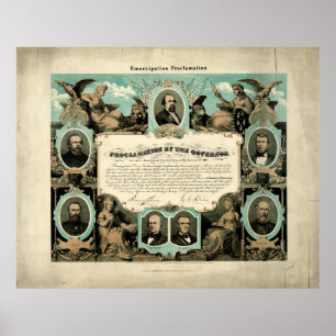 Emancipation Proclamation by E. Knobel (1865) Poster