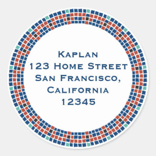 Emanuel Star Mosaic Rücksendeadresse Runder Aufkleber