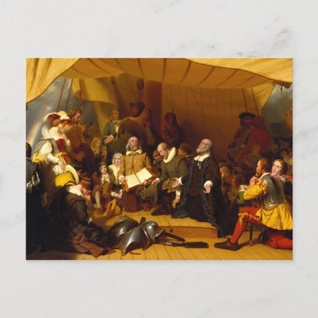 Embarkation of the Pilgrims by Robert Walter Weir Postkarte (Vorderseite)