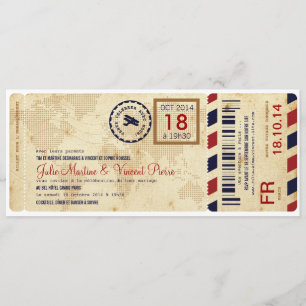 Embarquement Avion invitation de billet de Einladung