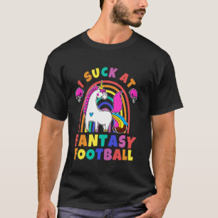 Embarrierefrei Fantasy Football Rainbow Unicorn Ge T-Shirt