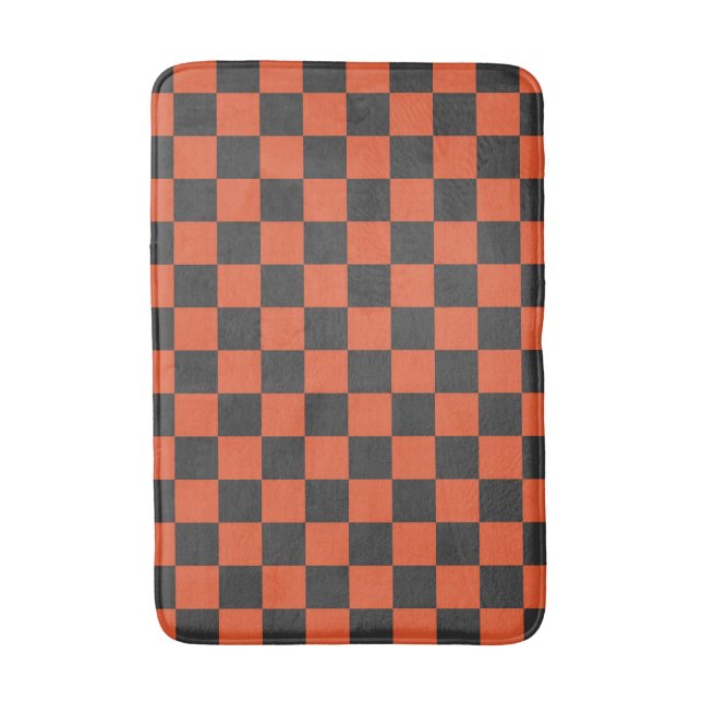 Ember and ash checkerboard pattern badematte (Vorderseite Vertikal)