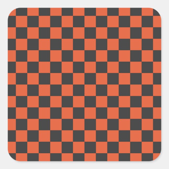 Ember and ash checkerboard pattern quadratischer aufkleber (Vorderseite)