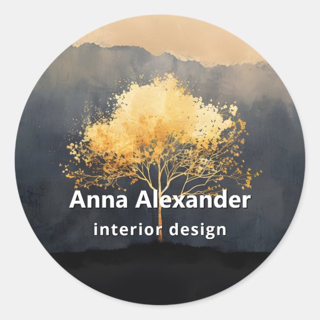 Ember Canopy | Minimalistisches Design Runder Aufkleber (Vorderseite)