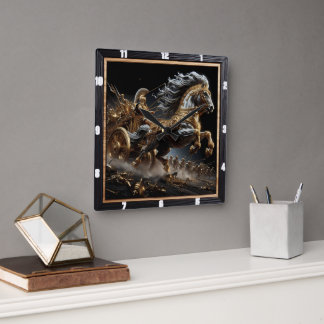 Ember Chariot: Die Dunkelheit Quadratische Wanduhr