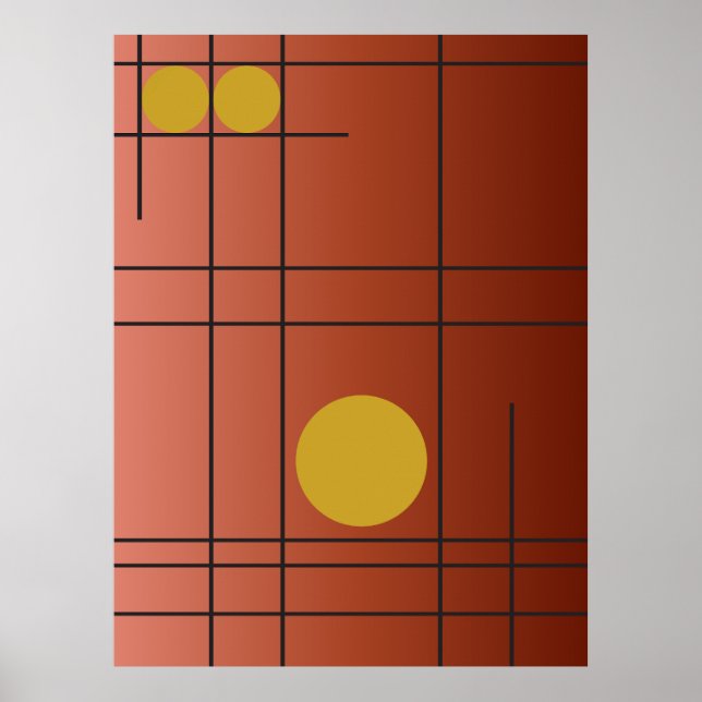 Ember Drift Nr. 1 — Moderne geometrische Wandkunst Poster (Vorne)