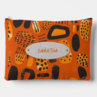 Ember Glow Abstract: Personalized  Accessory Pouch Zubehörtasche