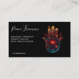 Ember Lotus Hamsa-Hand-Design Visitenkarte