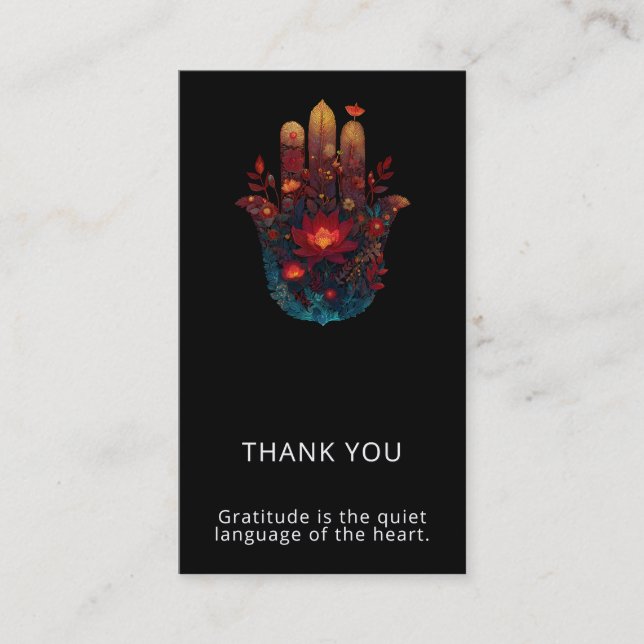 Ember Lotus | Hamsa-Hand-Design Visitenkarte (Vorderseite)
