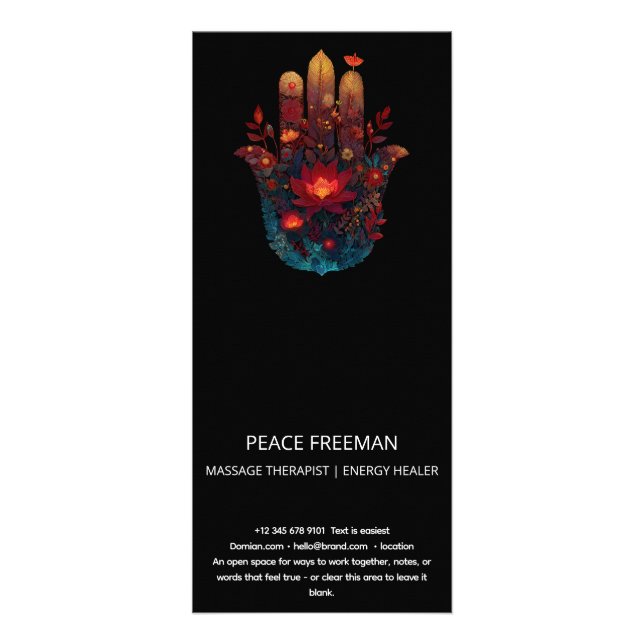 Ember Lotus | Hamsa-Hand-Design Werbekarte (Hinten)