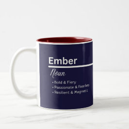 Ember personalisierte Namens-Kaffeetasse Zweifarbige Tasse
