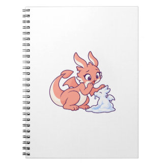 Ember-Schneedrache Cozy Charakter Notizbuch Notizblock