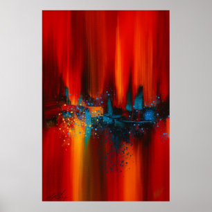 Ember Skyline Abstrakt Poster