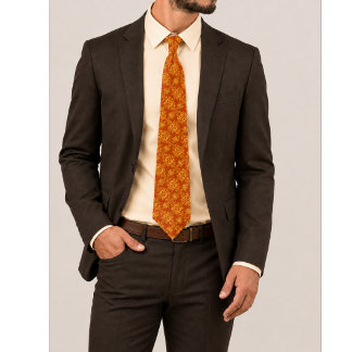 Emberielle verbranntes Orange und Gold verzierte B Krawatte