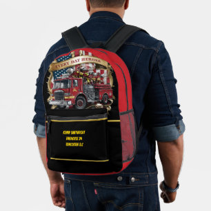 Emblem der amerikanischen Feuerwehrmänner des Allt Bedruckter Rucksack