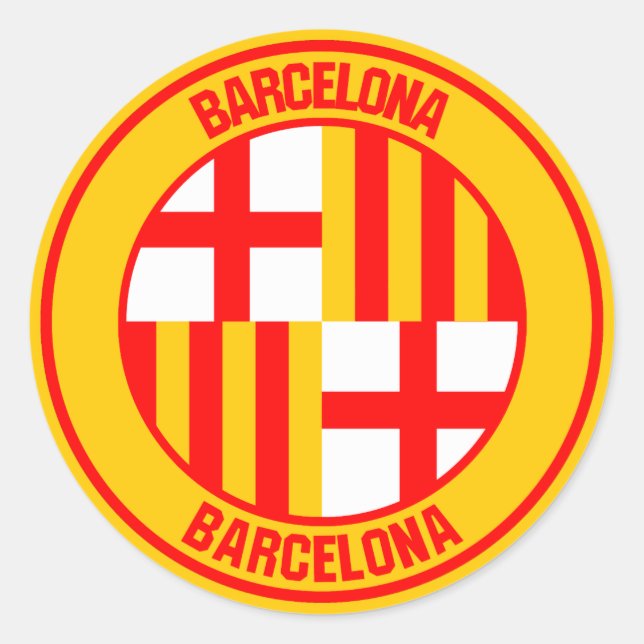 Emblem der Barcelona-Runde Runder Aufkleber (Vorderseite)