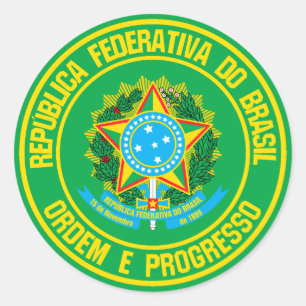 Emblem der Brasilien-Runde Runder Aufkleber
