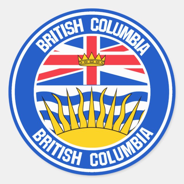 Emblem der British Columbia-Runde Runder Aufkleber (Vorderseite)