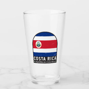 Emblem der Costa Rica-Fahne gestört Vintag Glas