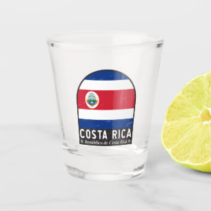 Emblem der Costa Rica-Fahne gestört Vintag Schnapsglas