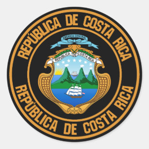 Emblem der Costa Rica Runder Aufkleber