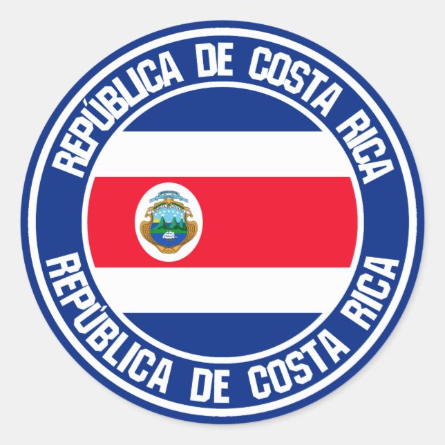 Emblem der Costa Rica Runder Aufkleber (Vorderseite)