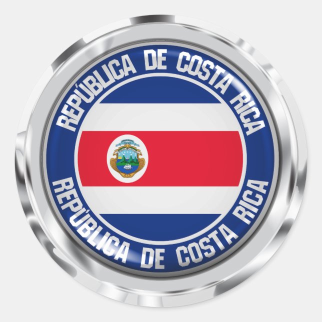 Emblem der Costa Rica Runder Aufkleber (Vorderseite)